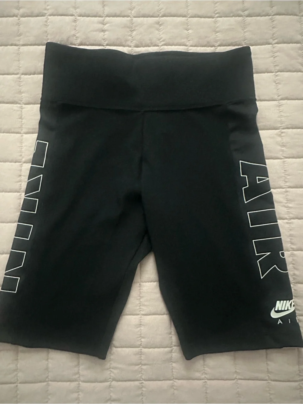 Nike Women’s Black and Gray Athletic Biker Shorts with Nike Air Logo - Picture 2 of 3